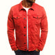 Men's fitted denim jacket with button front and chest pockets