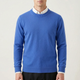 Men's plain crew neck sweater with long sleeves and ribbed trims
