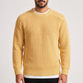 Men's textured crew neck jumper with long sleeves and ribbed trims