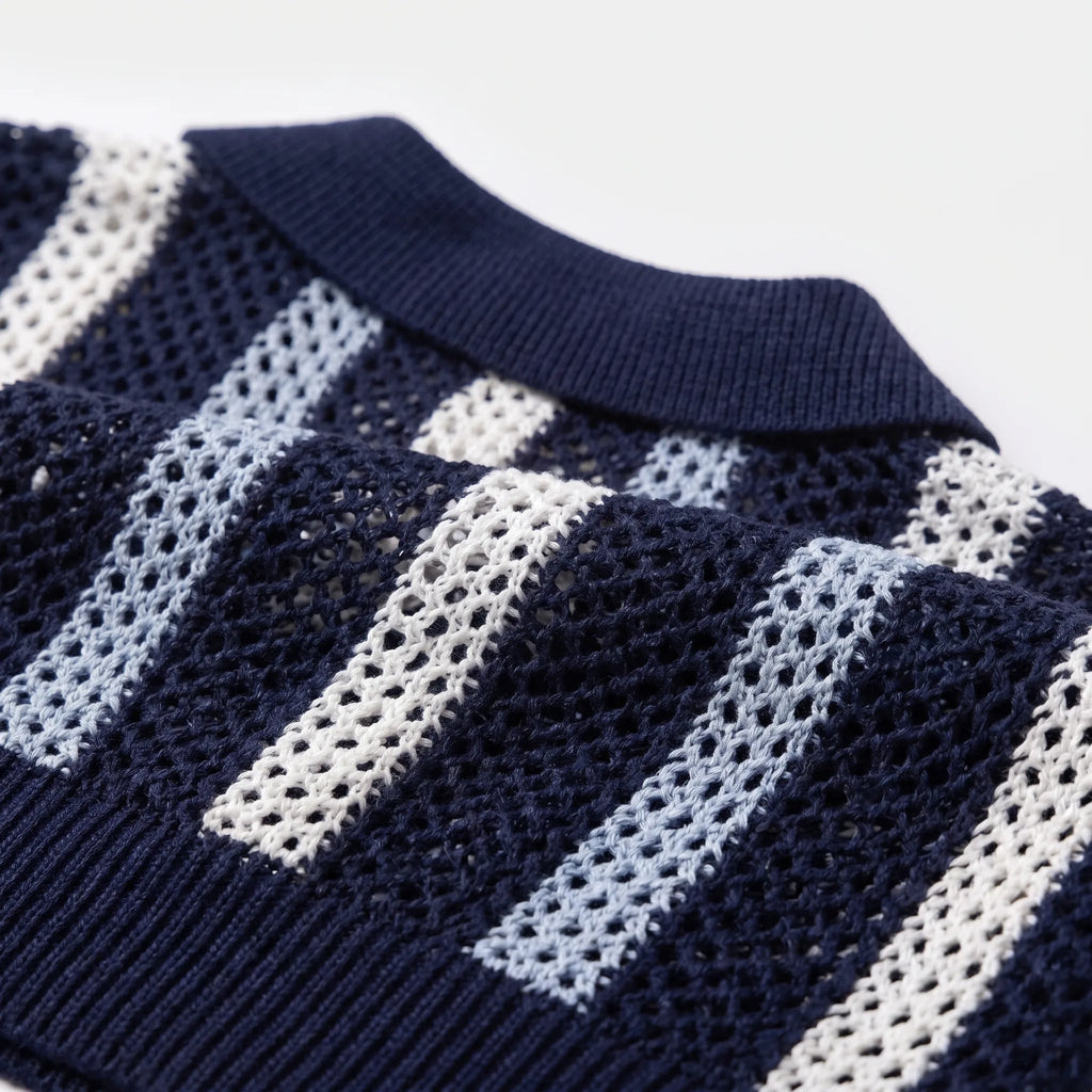 KnitHaven  - Open-Knit Casual Matching Set Warm Weather Styling