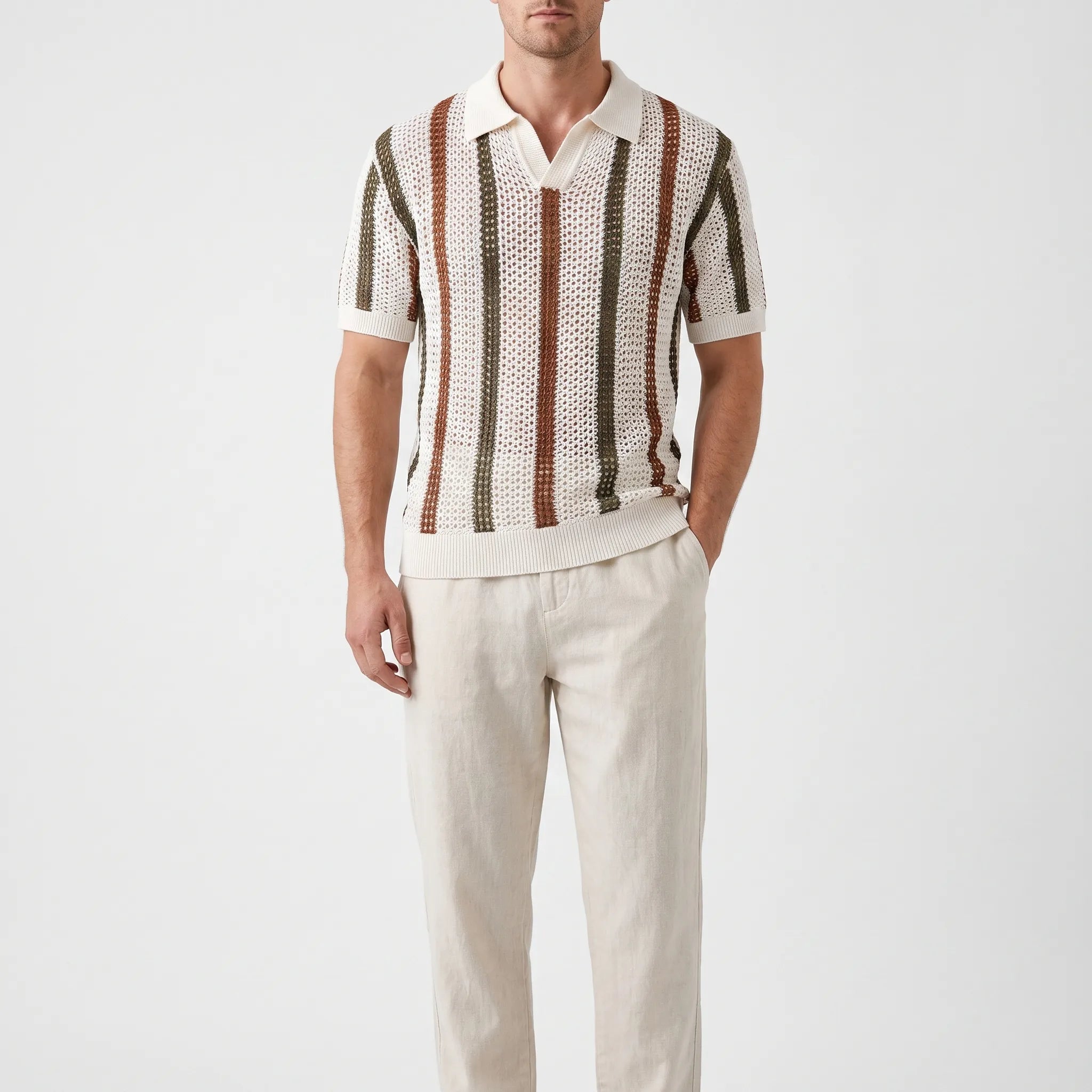 KnitHaven  - Open-Knit Casual Matching Set Warm Weather Styling