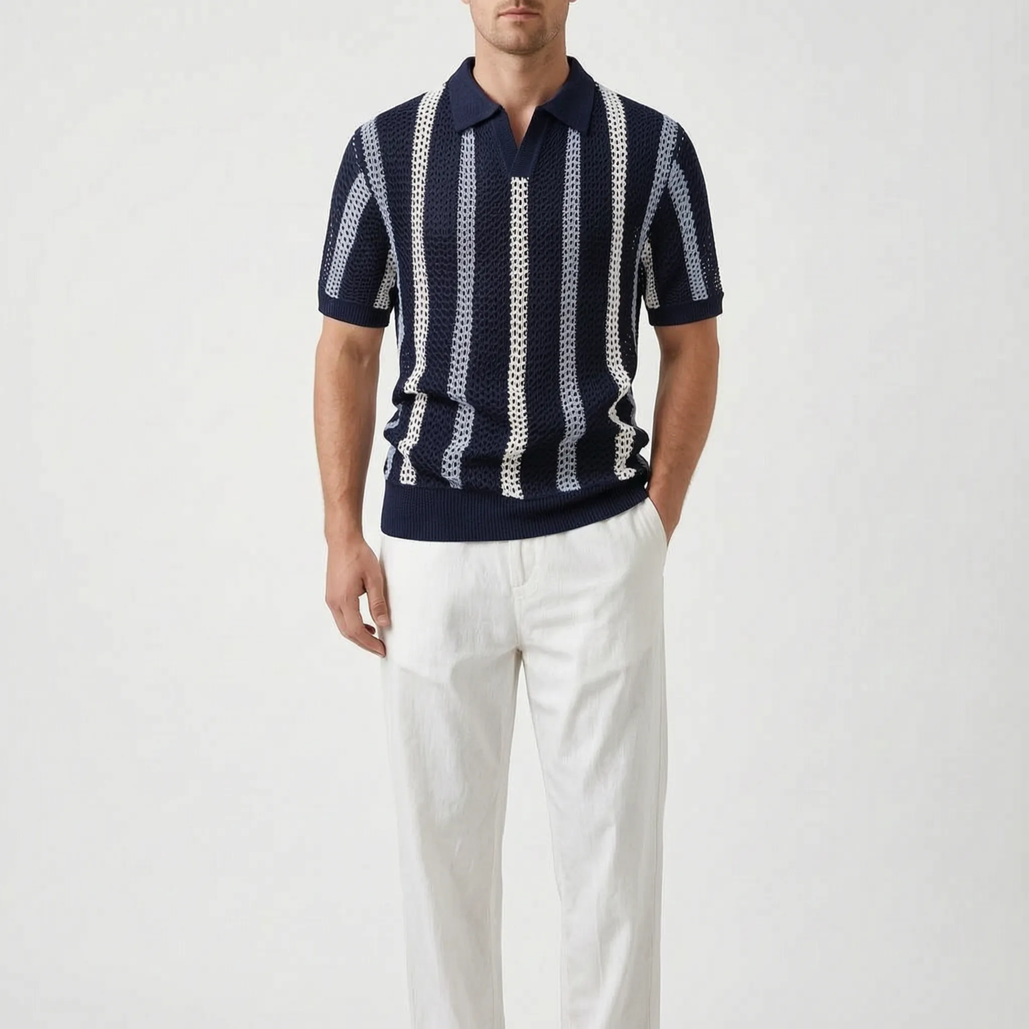 KnitHaven  - Open-Knit Casual Matching Set Warm Weather Styling