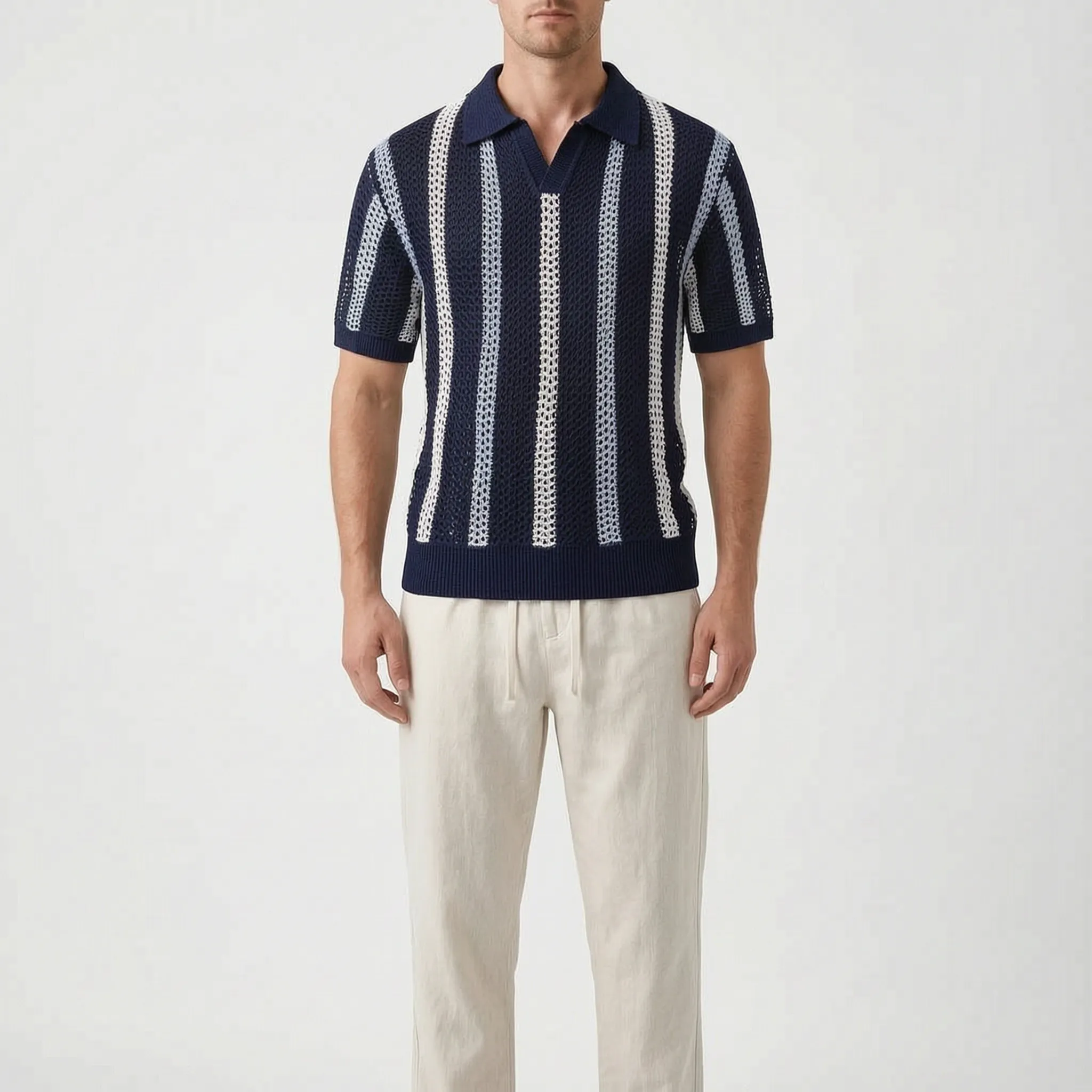KnitHaven  - Open-Knit Casual Matching Set Warm Weather Styling