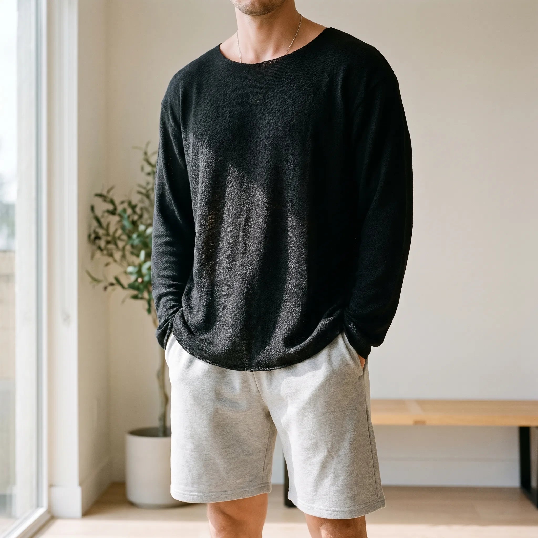 KnitVibe  - Lightweight Men's Knit Shirt Casual Outings