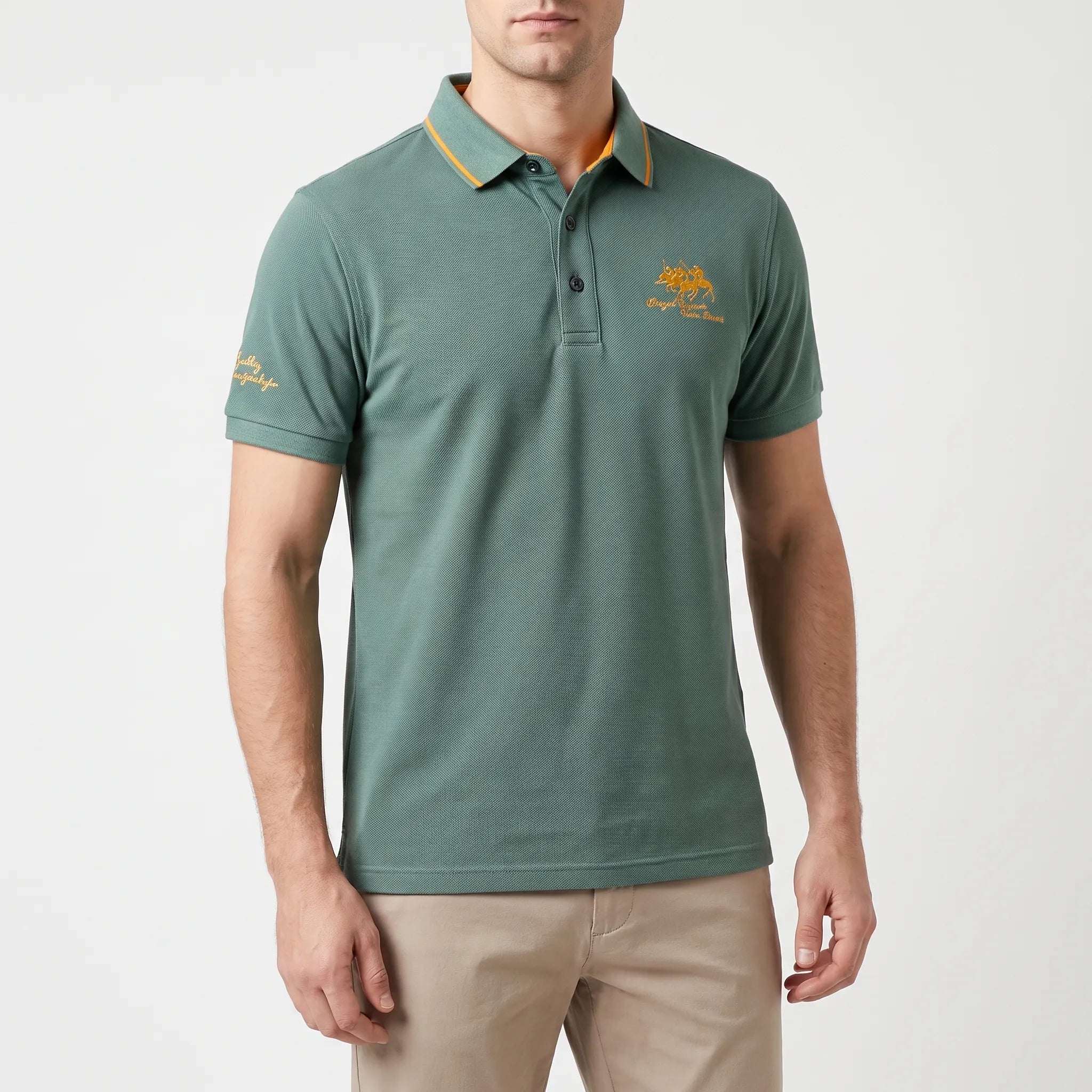 Knitwell  - Men's Knitted Short-Sleeved Polo Shirt Smart-Casual Outings