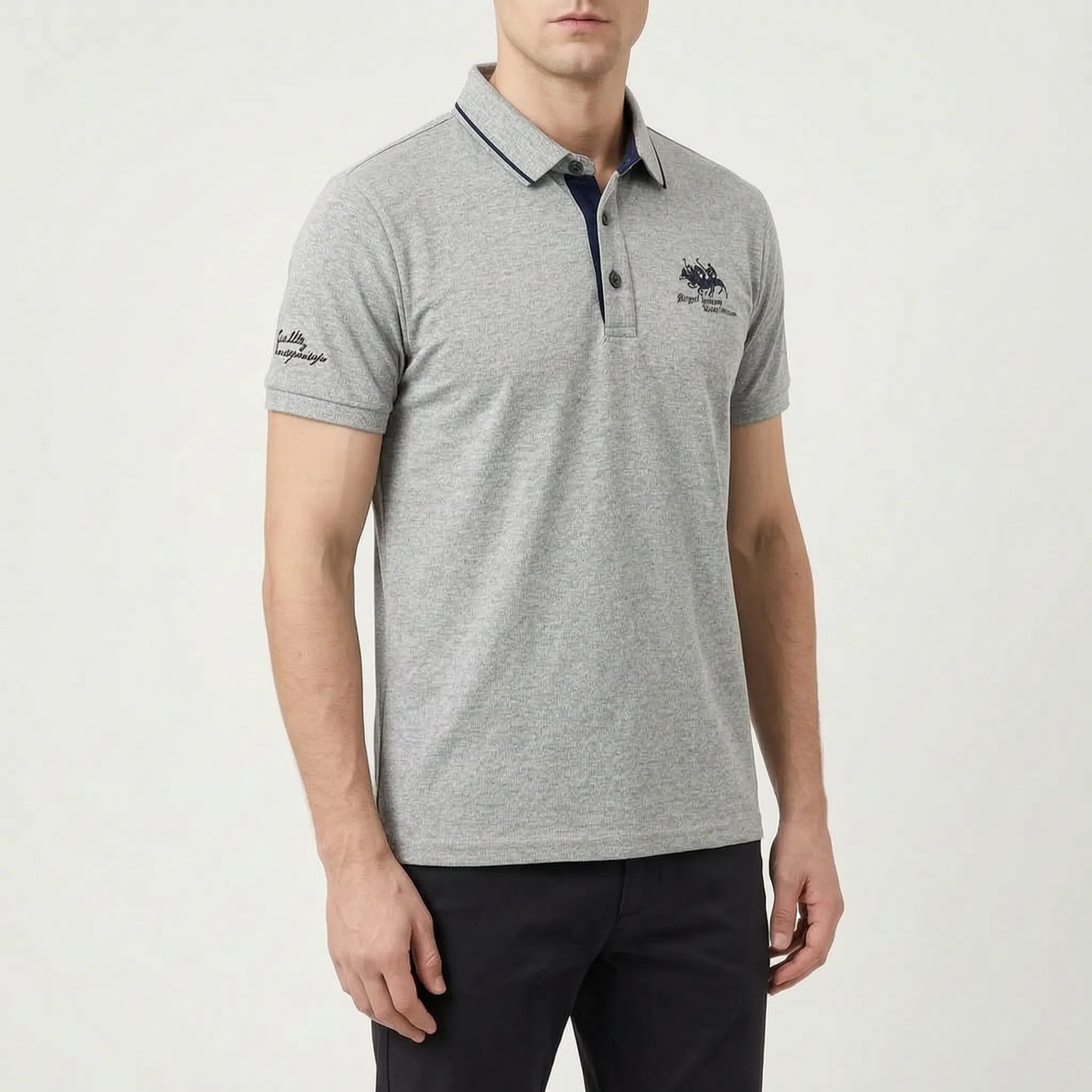 Knitwell  - Men's Knitted Short-Sleeved Polo Shirt Smart-Casual Outings