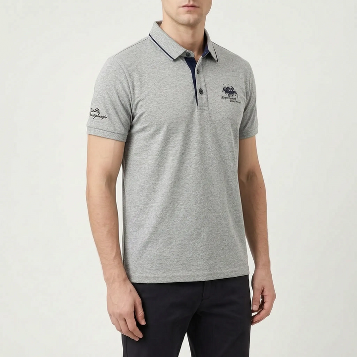 Knitwell  - Men's Knitted Short-Sleeved Polo Shirt Smart-Casual Outings