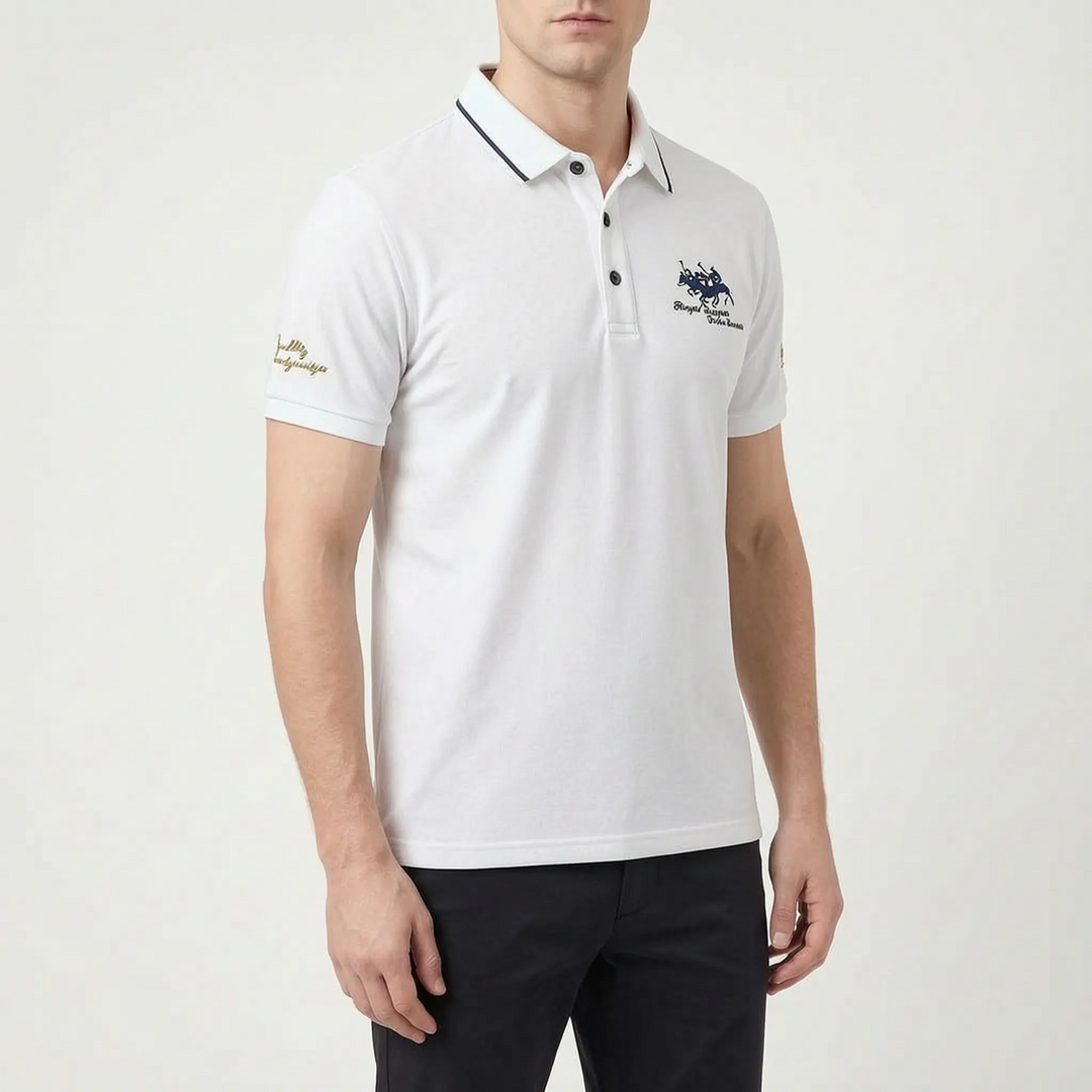 Knitwell  - Men's Knitted Short-Sleeved Polo Shirt Smart-Casual Outings