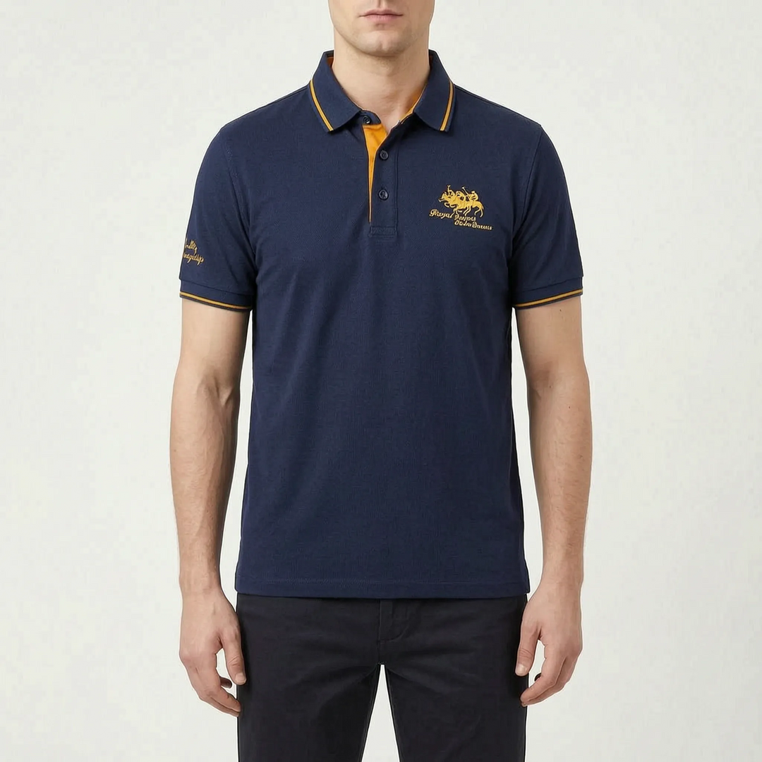 Knitwell  - Men's Knitted Short-Sleeved Polo Shirt Smart-Casual Outings