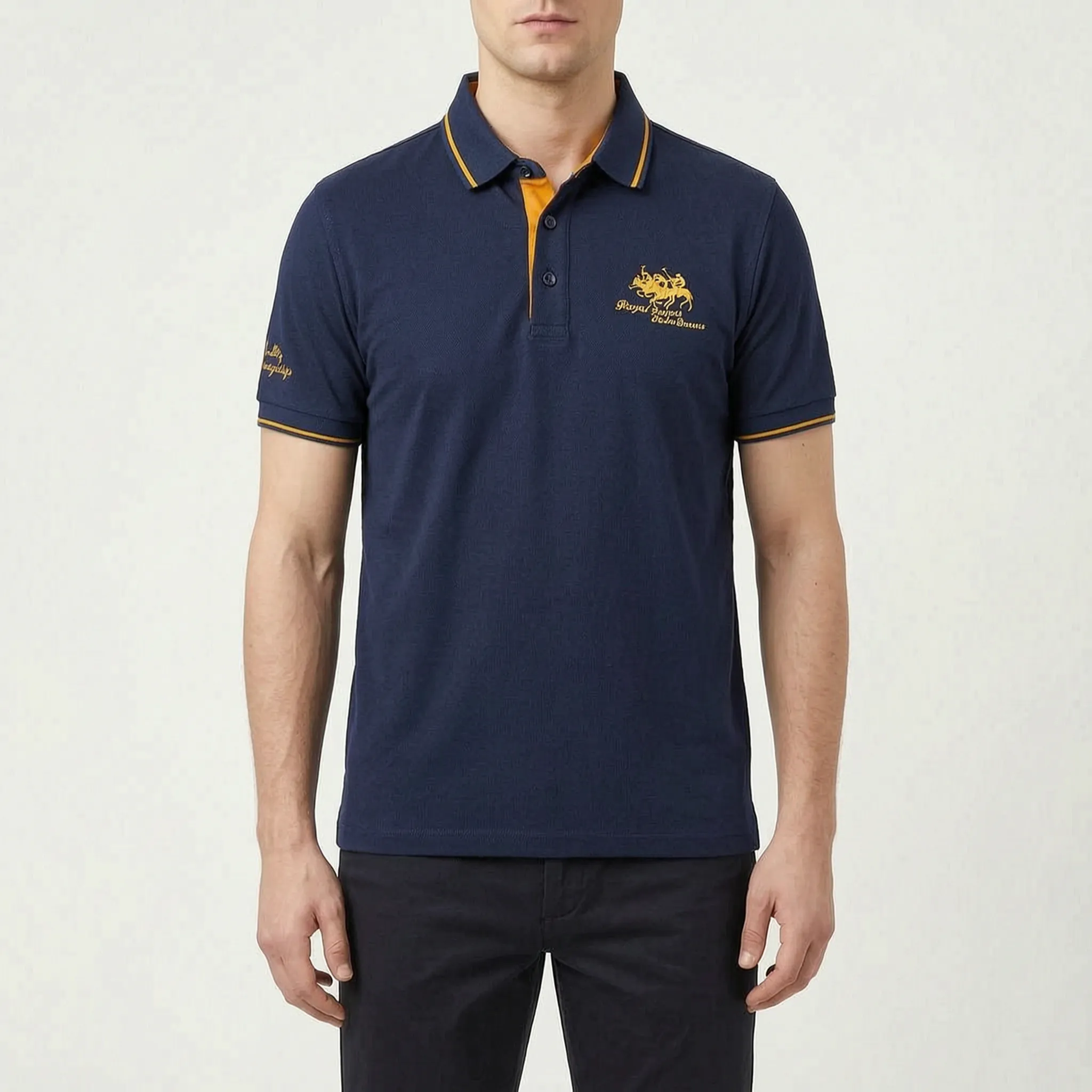 Knitwell  - Men's Knitted Short-Sleeved Polo Shirt Smart-Casual Outings