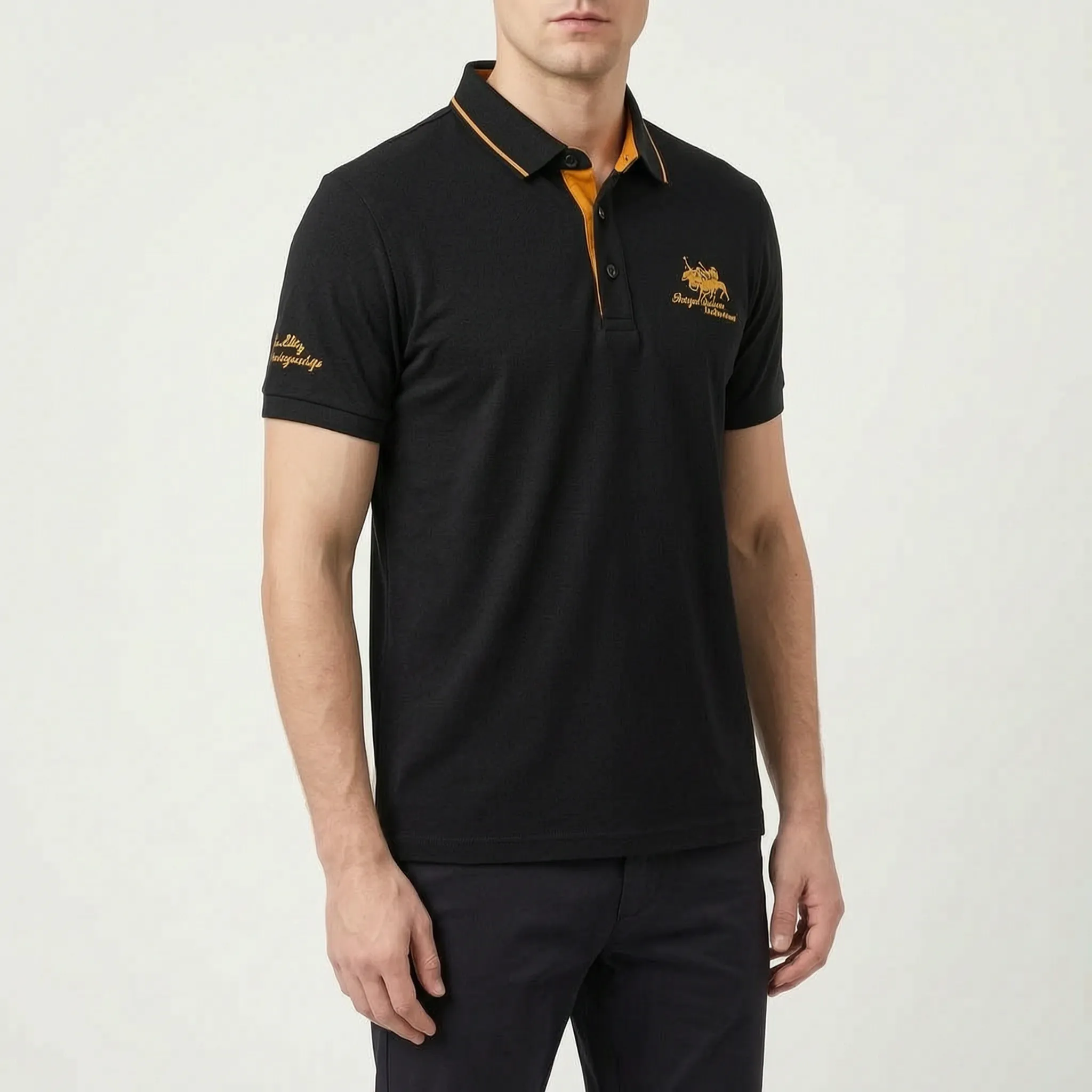 Knitwell  - Men's Knitted Short-Sleeved Polo Shirt Smart-Casual Outings