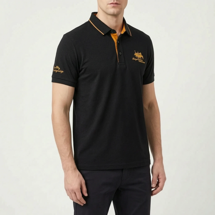 Knitwell  - Men's Knitted Short-Sleeved Polo Shirt Smart-Casual Outings