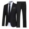 Men's two-piece suit with tailored jacket, shirt, tie and matching trousers
