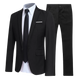 Men's two-piece suit with tailored jacket, shirt, tie and matching trousers