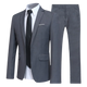 Men's two-piece suit with tailored jacket, shirt, tie and matching trousers