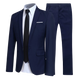Men's two-piece suit with tailored jacket, shirt, tie and matching trousers