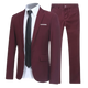 Men's two-piece suit with tailored jacket, shirt, tie and matching trousers