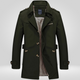 Men's trench coat with button fastening, long sleeves, belt and checked inner panel