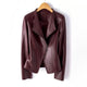 Women's asymmetric zip jacket with notched lapels and long sleeves