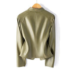 Women's asymmetric zip jacket with notched lapels and long sleeves