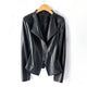 Women's asymmetric zip jacket with notched lapels and long sleeves