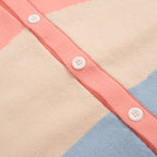 Men's pastel colorblock knit polo shirt with button front