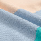 Men's pastel colorblock knit polo shirt with button front