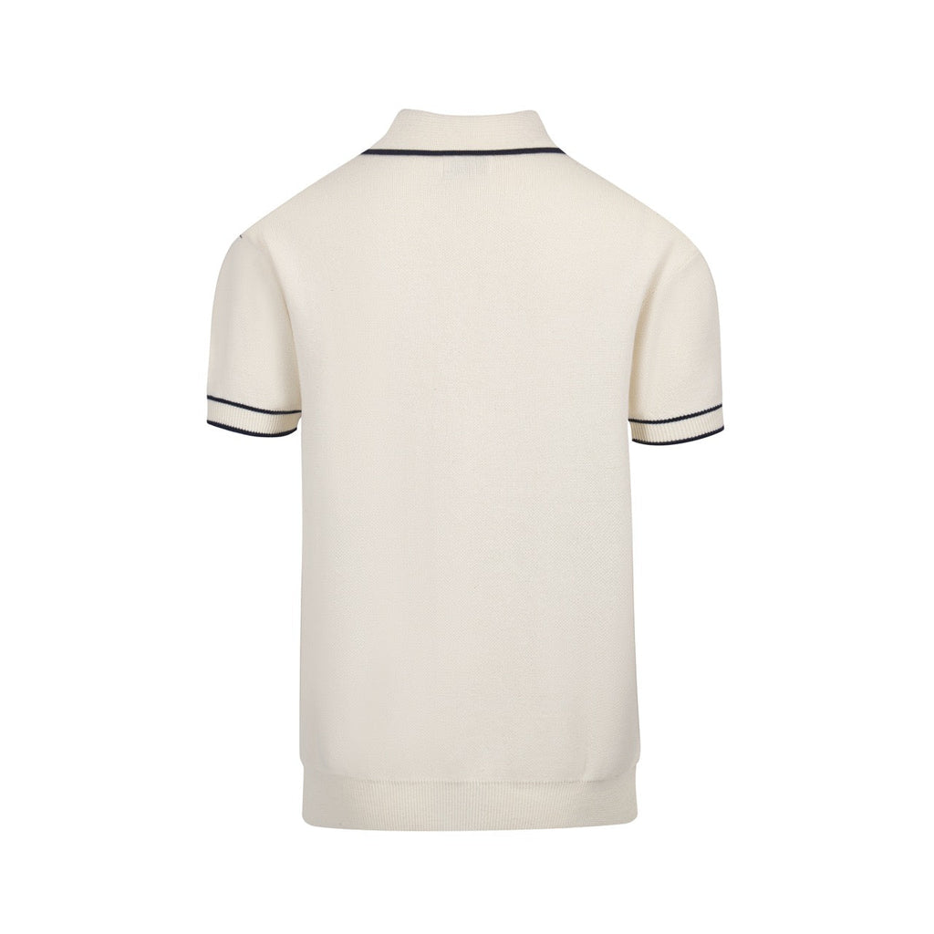 Men's safari jacquard polo shirt with elephant and palm tree motifs