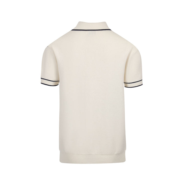 Men's safari jacquard polo shirt with elephant and palm tree motifs