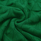 Men's green textured knit cardigan with V-neck and short sleeves