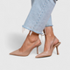 Women's pointed slingback high heels with slim straps and tall stiletto heels