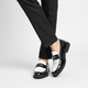 Men's contrast panel slip-on loafers with low heel