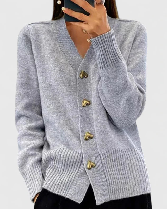Women's open front cardigan with long sleeves