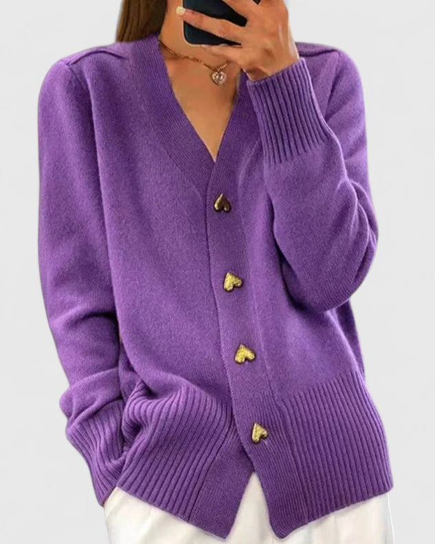 Women's open front cardigan with long sleeves