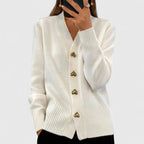 Women's open front cardigan with long sleeves