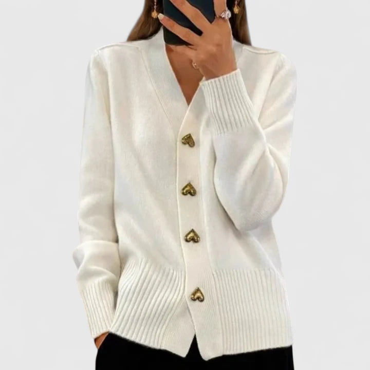 Women's open front cardigan with long sleeves