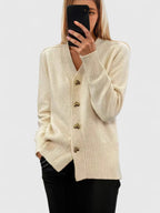Women's open front cardigan with long sleeves