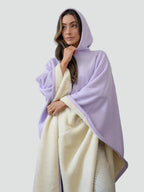 Unisex hooded poncho blanket with oversized fit