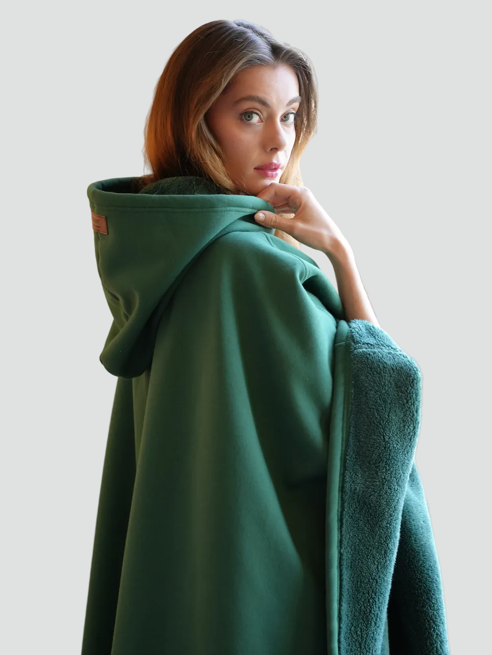Unisex hooded poncho blanket with oversized fit