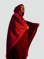 Unisex hooded poncho blanket with oversized fit