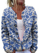 Women's floral patterned cardigan with buttons and long sleeves