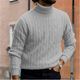 Men's textured turtle neck jumper with long sleeves and ribbed trims