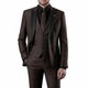 Men's three-piece suit with notch lapel, contrast trim, waistcoat and trousers