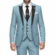 Men's three-piece suit with notch lapel, contrast trim, waistcoat and trousers
