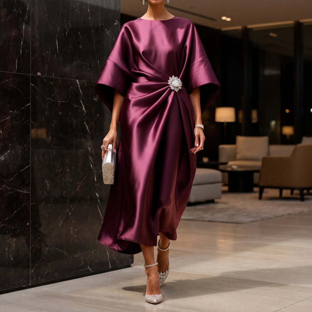 LuminaDrape  - Draped Long Evening Dress Formal Events