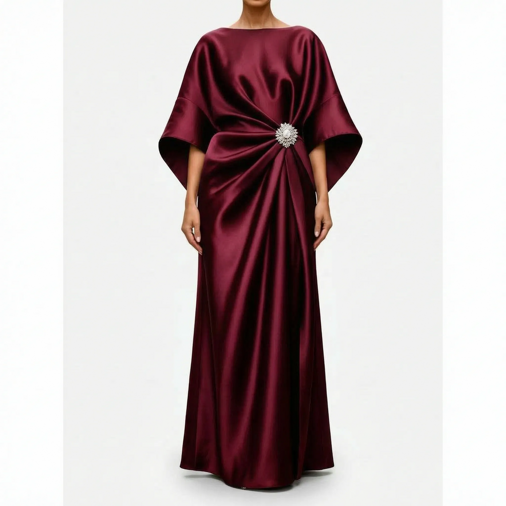 LuminaDrape  - Draped Long Evening Dress Formal Events