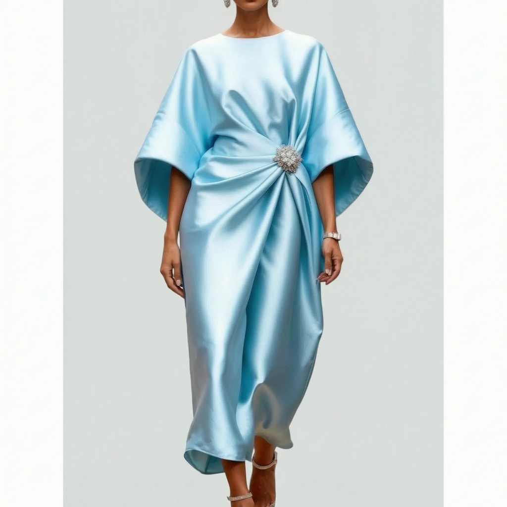 LuminaDrape  - Draped Long Evening Dress Formal Events