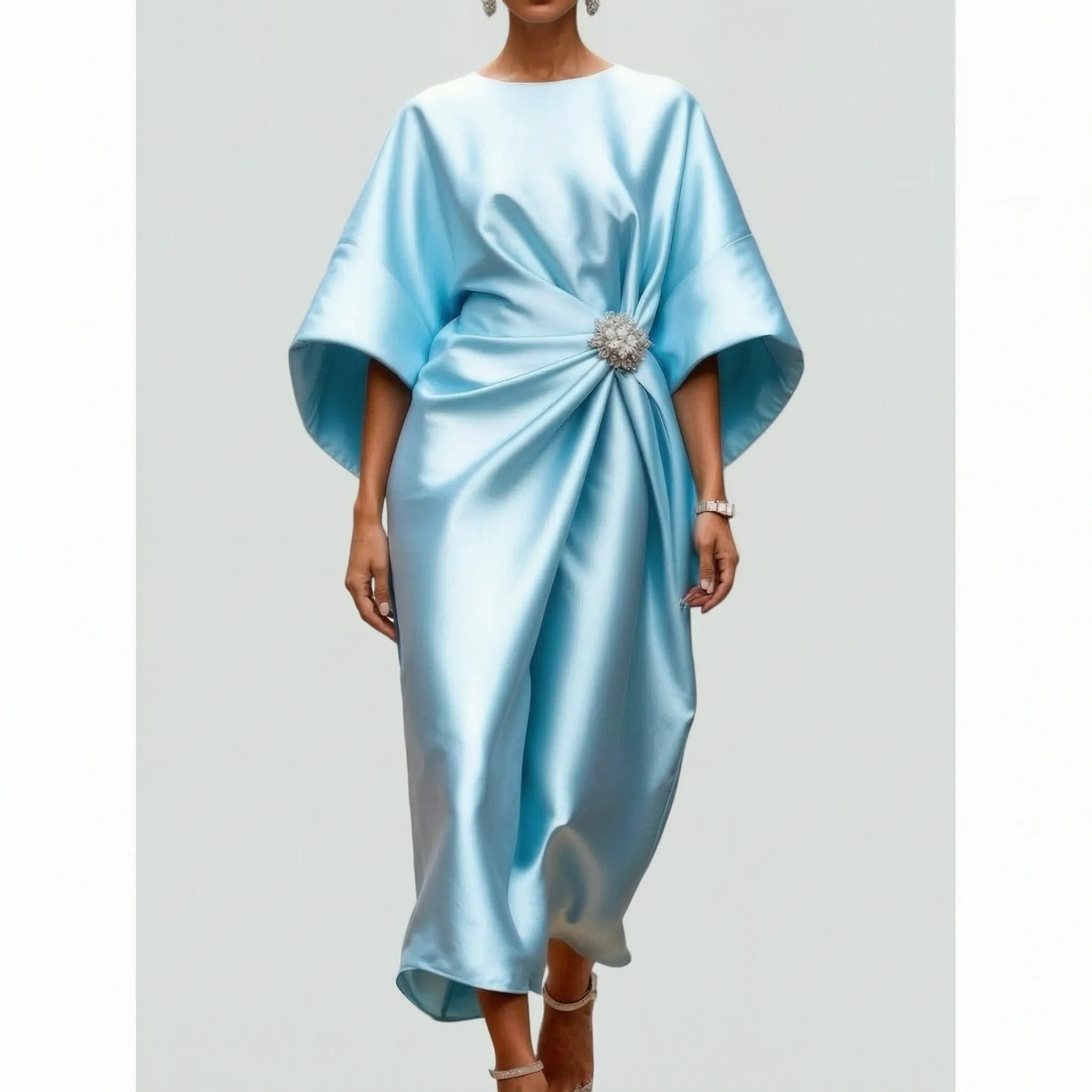 LuminaDrape  - Draped Long Evening Dress Formal Events