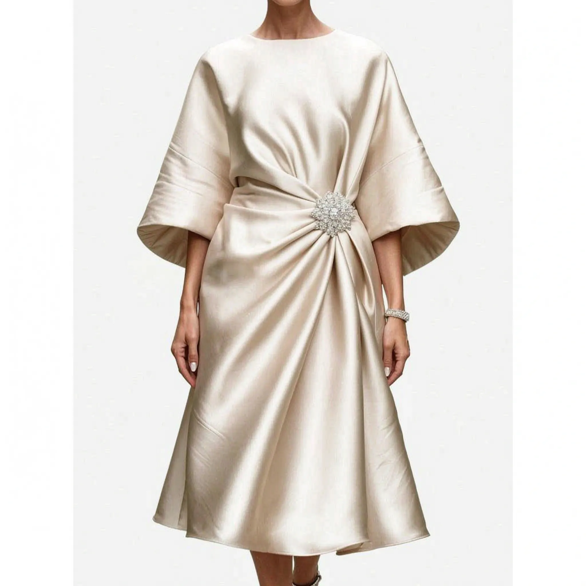 LuminaDrape  - Draped Long Evening Dress Formal Events