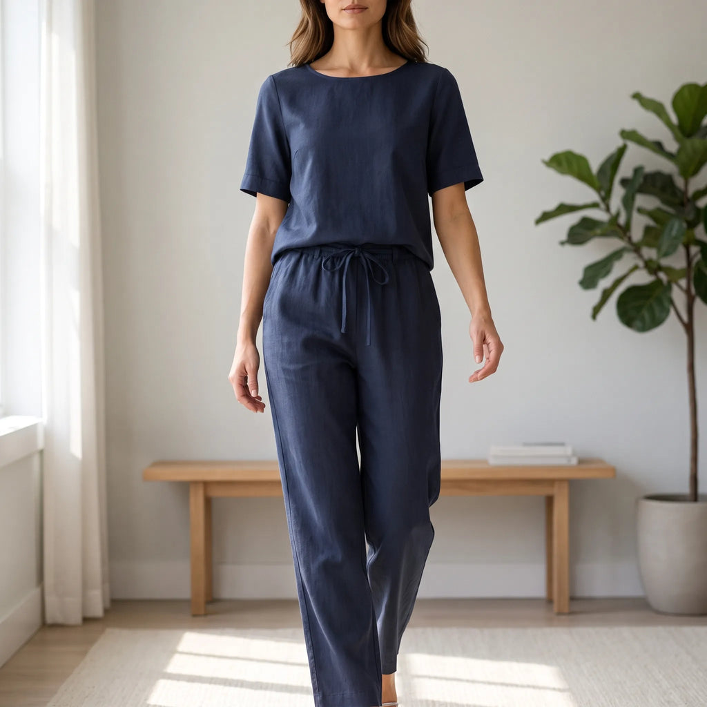LuminaSet  - Womens Two Piece Pant Set Relaxed Daily Wear